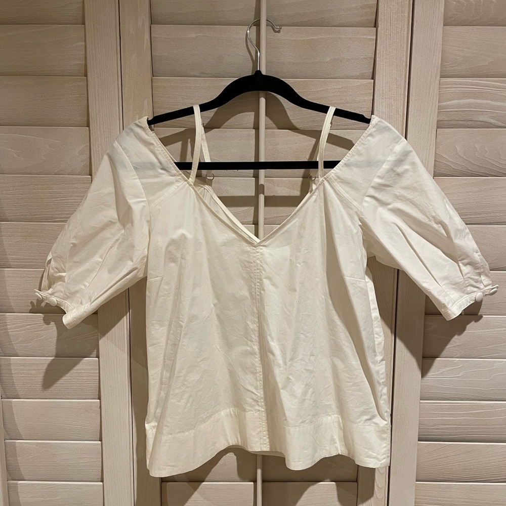 Derek Lam 10 Crosby Cutout Shoulder Top - White Size 6